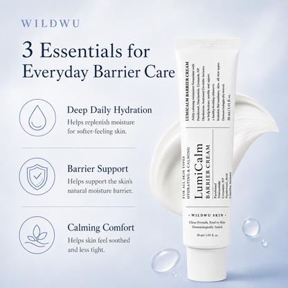 Wildwu™ LumiCalm Barrier Cream - Daily Face Moisturizer, Blemish Relief Care, Soothing Recovery, Vegan Korean Skincare