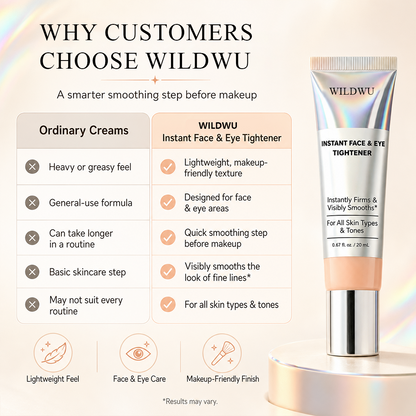 Wildwu Instant Face Tightener – Visible Smoothing in 60 Seconds, Progressive Results in 18 Days