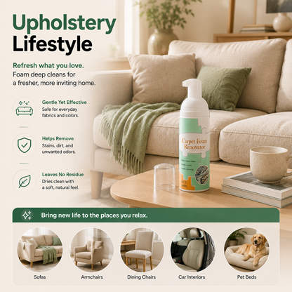Waterless Carpet Foam Stain Remover – Deep Cleaning Without Washing