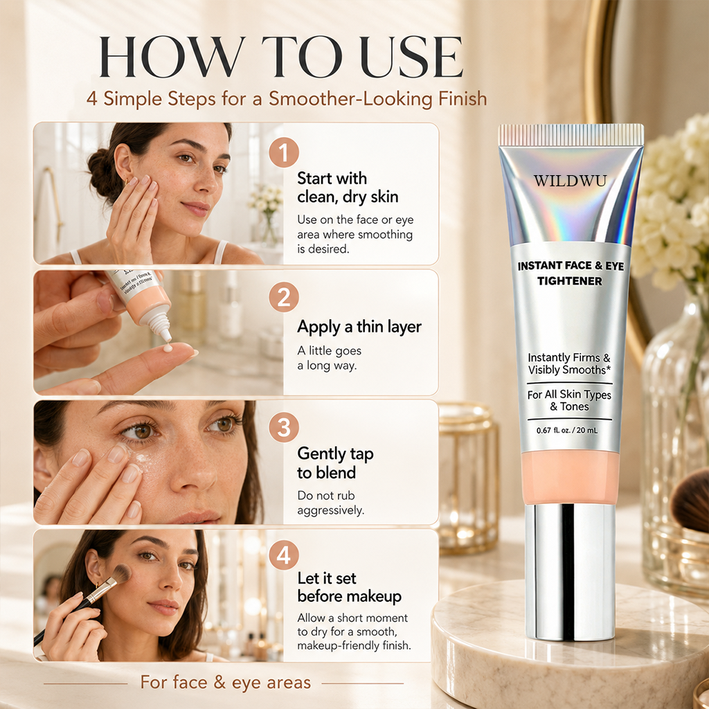 Wildwu Instant Face Tightener – Visible Smoothing in 60 Seconds, Progressive Results in 18 Days