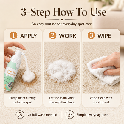 Waterless Carpet Foam Stain Remover – Deep Cleaning Without Washing