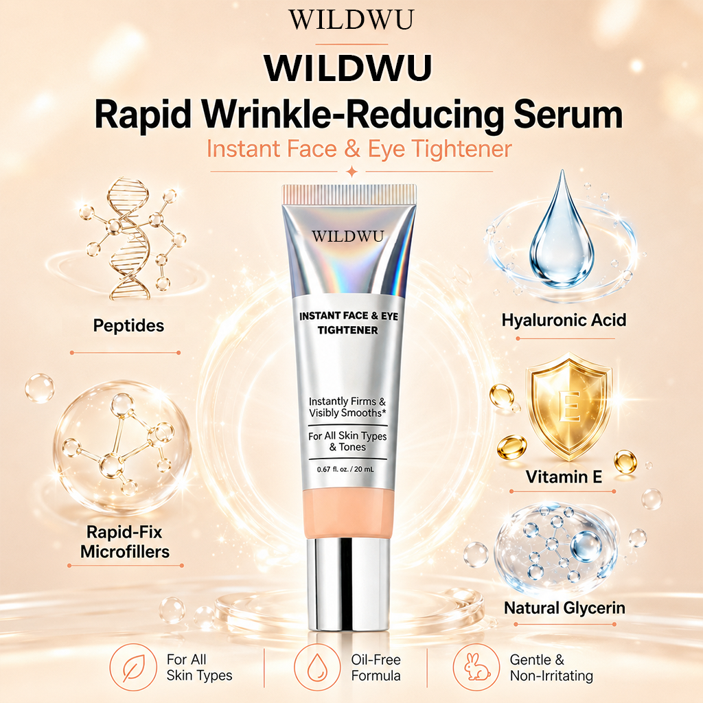 Wildwu Instant Face Tightener – Visible Smoothing in 60 Seconds, Progressive Results in 18 Days