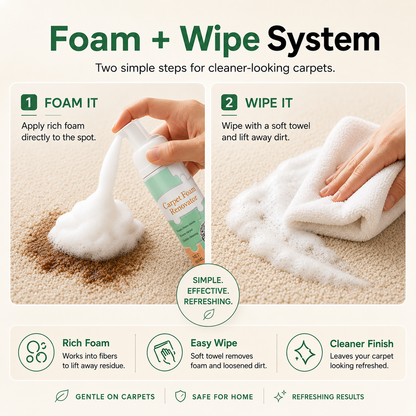 Waterless Carpet Foam Stain Remover – Deep Cleaning Without Washing