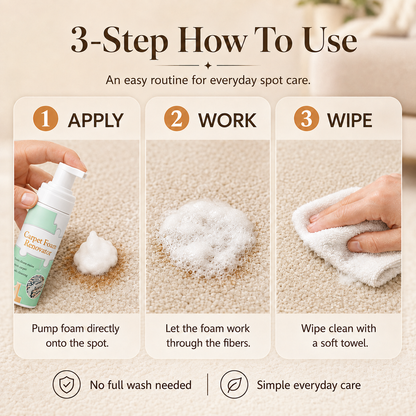 Waterless Carpet Foam Stain Remover – Deep Cleaning Without Washing