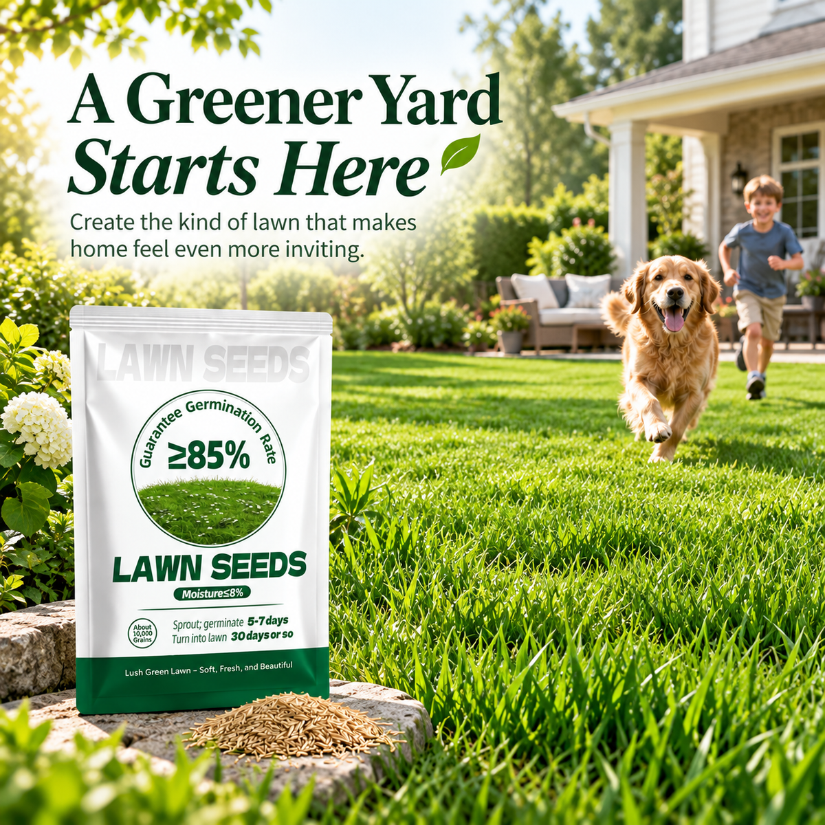 Quick Grow Grass Seed – Repair Bare Spots & Build a Thick Green Lawn