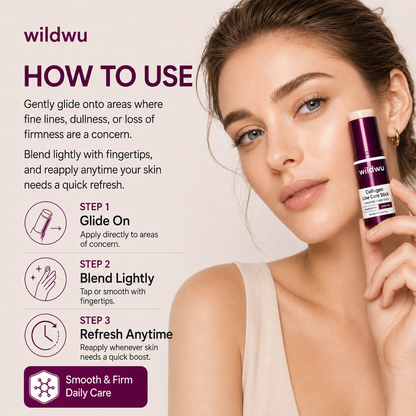 Wildwu™ Collagen Eye Balm Stick, Hydrating Under Eye Moisture Balm for Dry Fine Lines, Portable Eye Care Stick 9g