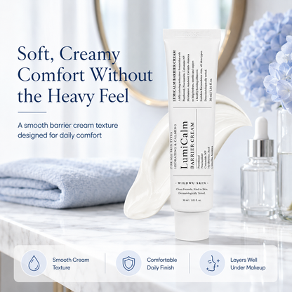 Wildwu™ LumiCalm Barrier Cream - Daily Face Moisturizer, Blemish Relief Care, Soothing Recovery, Vegan Korean Skincare