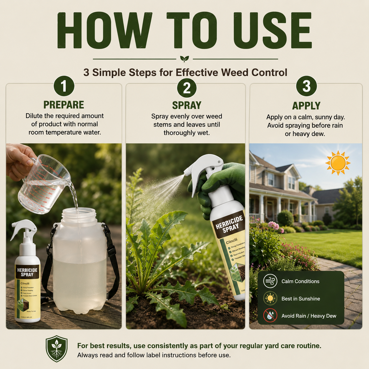 Clincili Weed Killer Spray – Deep Root Weed Control for a Cleaner, Tidy Yard