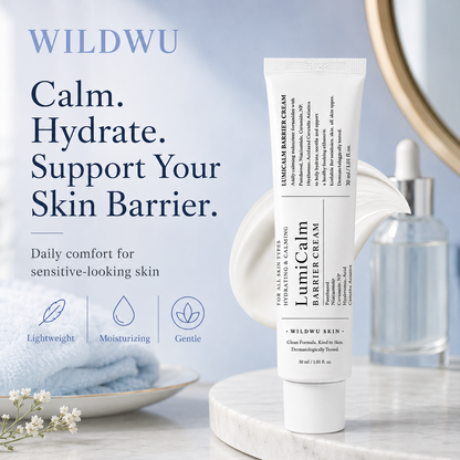 Wildwu™ LumiCalm Barrier Cream - Daily Face Moisturizer, Blemish Relief Care, Soothing Recovery, Vegan Korean Skincare