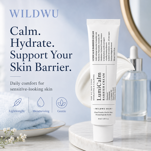 Wildwu™ LumiCalm Barrier Cream - Daily Face Moisturizer, Blemish Relief Care, Soothing Recovery, Vegan Korean Skincare
