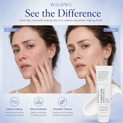 Wildwu™ LumiCalm Barrier Cream - Daily Face Moisturizer, Blemish Relief Care, Soothing Recovery, Vegan Korean Skincare