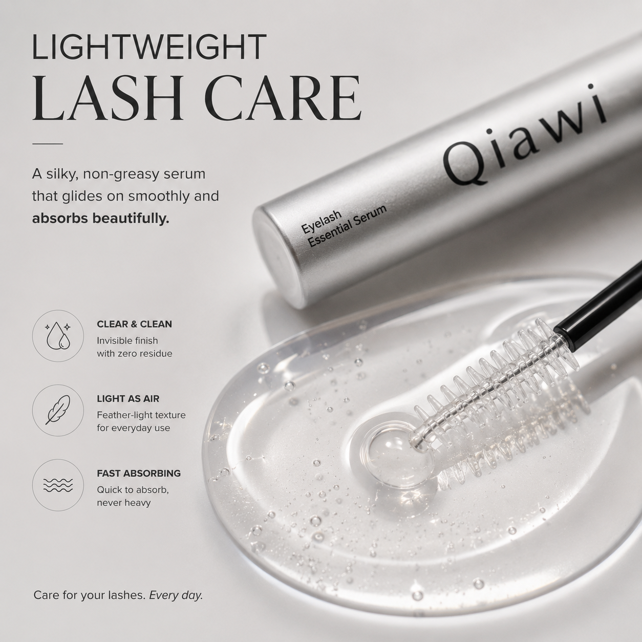 Qiawi Essential Lash Serum — Lightweight Lash Care for Fuller-Looking, Healthier-Looking Lashes