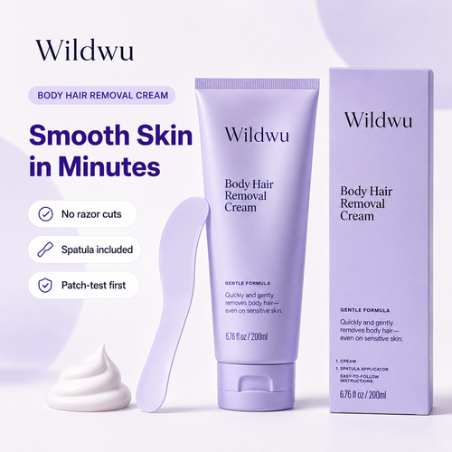 Wildwu™ 200ml Body Hair Removal Cream, Designed for Sensitive Skin, Unisex Gentle Formula, Smooth Results Last Up to 7 days, Body hair remover for women