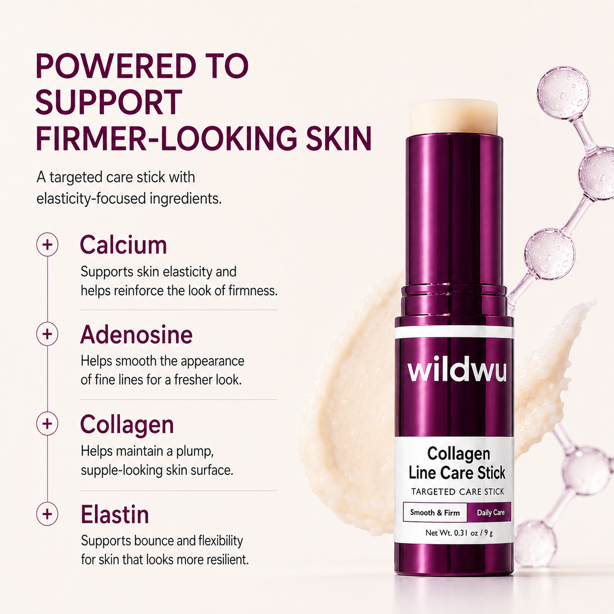 Wildwu™ Collagen Eye Balm Stick, Hydrating Under Eye Moisture Balm for Dry Fine Lines, Portable Eye Care Stick 9g